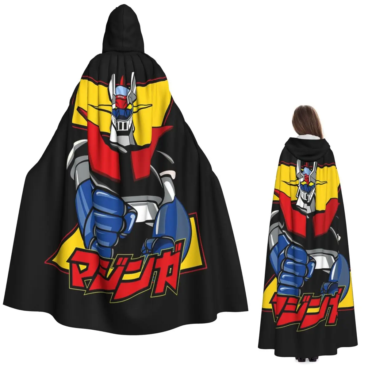 

Mazinger Z Long Hooded Cloak Witch Medieval Costume Cosplay Cape HalloweenVampire Adult Unisex