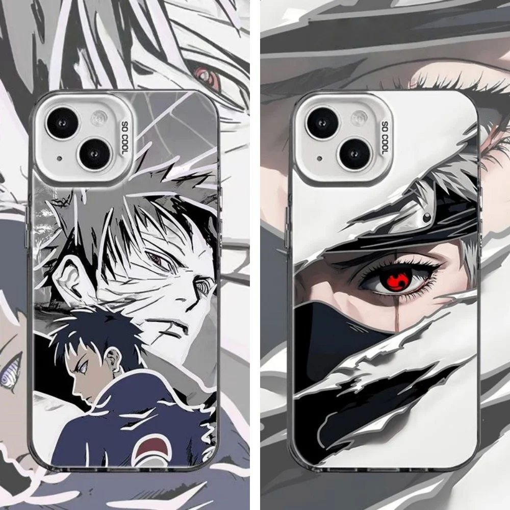 Naruto uchiha obito kakashi anime caso de telefone para iphone 11 12 13 14 15 16 17 pro max plus 17air naruto capa à prova de choque