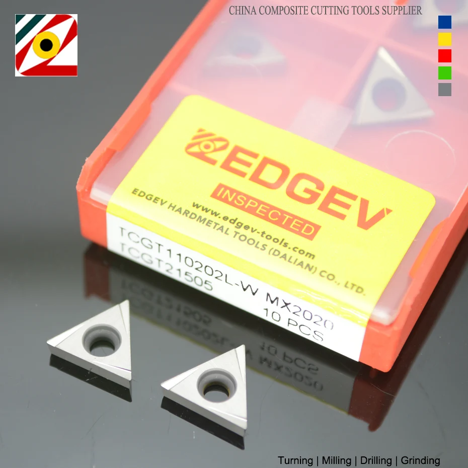 EDGEV TCGT110202 TCGT110204 R L W سيرميت كربيد السيراميك إدراج القاطع آلة خرط تعمل بالتحكم الرقمي بواسطة الحاسوب أدوات تحول الداخلية بالقطع الصلب T1200A