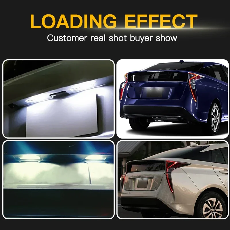 2×LED License Plate Lights for Toyota Mirai Sedan/Rav4/Prius XW50 ZVW35 ZVW50 51 55  Car Assembly White Number Lamps Canbus Bulb