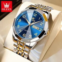 OLEVS Classic Men's Watch Quartz Stainless Steel Digital Dial Wrist Watches Date Business Classic Quartz Analog Watches for Men