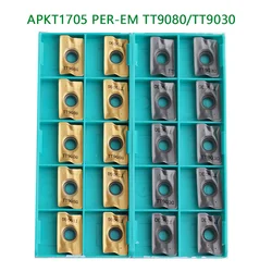 10PCS APMT1135 APMT1604 PDER APKT1705 PER TT9080 TT9030 Carbide Milling Inserts CNC Lathe Cutter Turning Tools APMT APKT Blades