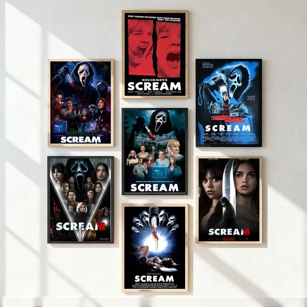الكلاسيكية الرعب فيلم الإثارة S-ScreaM المشارك ذاتية اللصق الفن ورق مقاوم للماء ملصق مقهى بار غرفة جدار ديكور