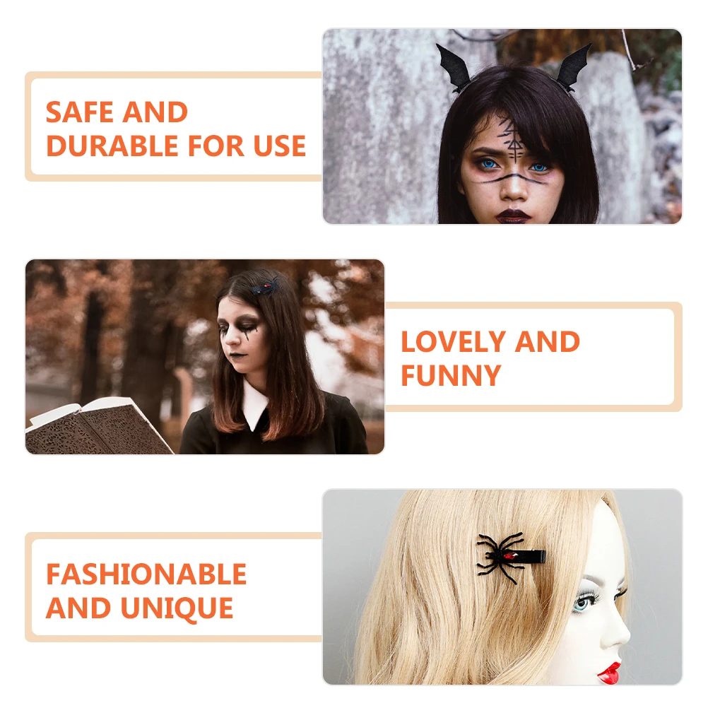 

Clips Spider Hair Clips Adorable Non Halloween Headdress Woven Gothic Halloween Barrettes Cosplay Party Accessories