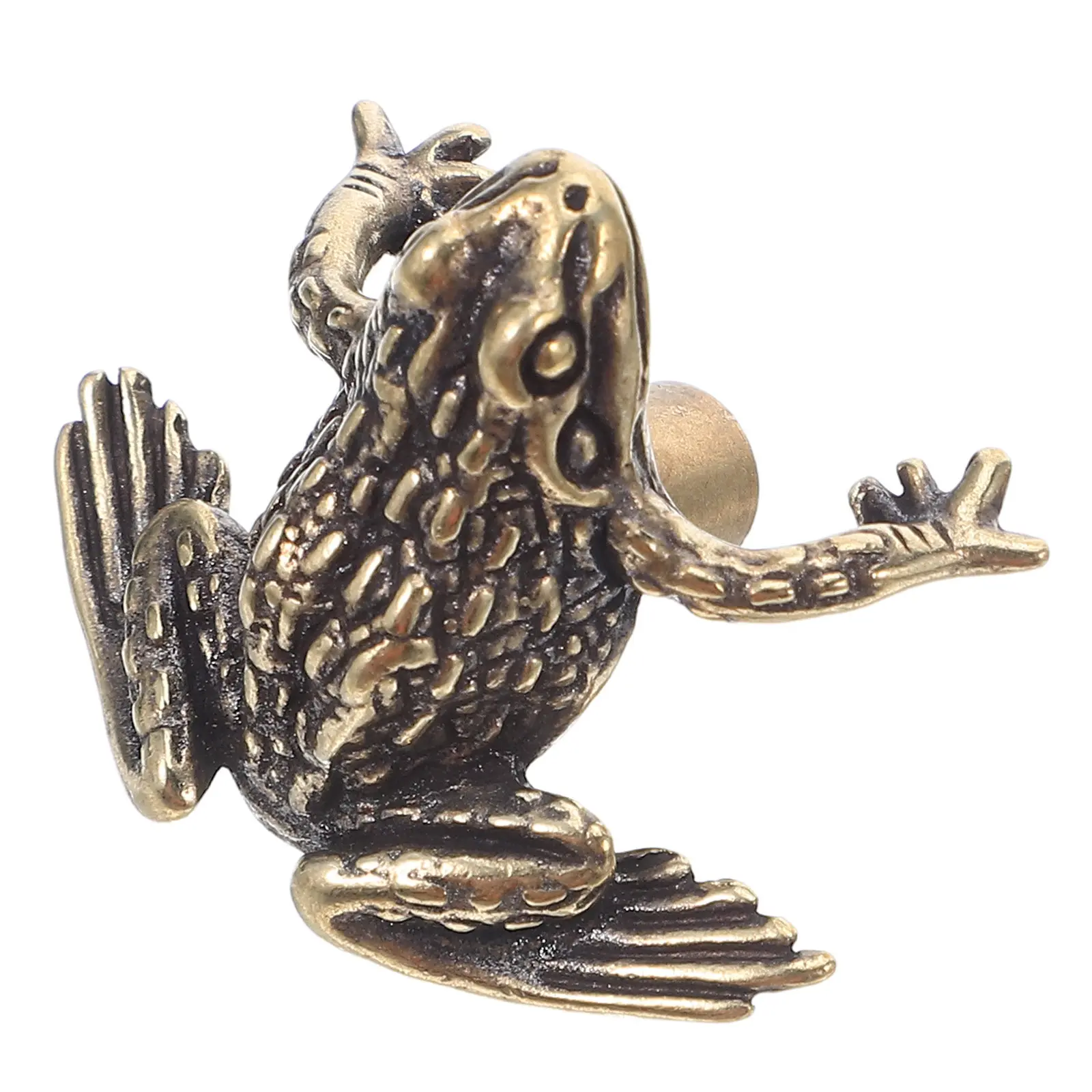 Vintage Brass Toad Drawer Pull Handle Animal Design Ergonomic Grip Scratch Resistant for Cabinets Drawers Living Room Nursery