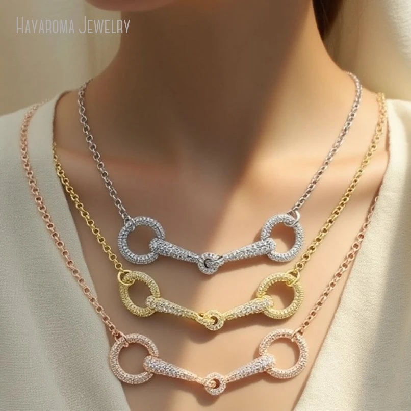 

10Pcs Equestrian Horse Snaffle Bit Horsebit Necklace Women Stirrup Statement Lucky Jewelry Gift For Horse Lovers