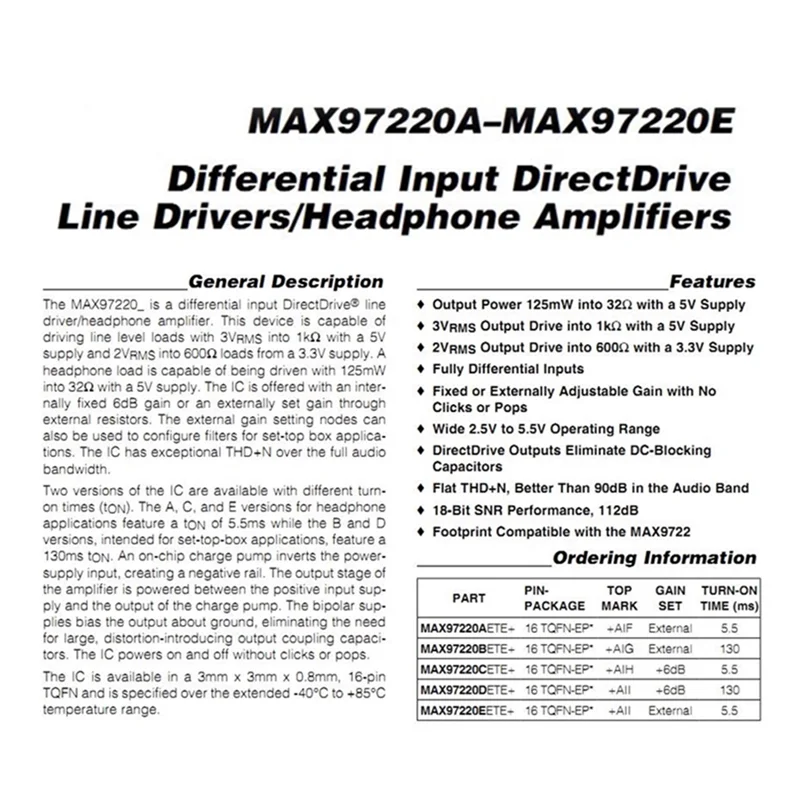 B68C Hifi Amplifier Board MAX97220 Single-Ended Output Ear Amplifier Differential Turn Balance Input 2.5V To 5.5V