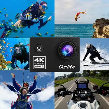 運動相機,超高清 4K 30FPS,1600 萬像素,Wi-Fi 2.0,170D 螢幕,DVR,網路攝影機,水下 30 米,頭盔視訊錄製,運動相機 10 最佳銷售 GoPro8 - №2
