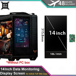 14 Inch PC Data Monitoring Display Screen 1920x1080 Resolution Dynamic Auxiliary Screen for ASUS TUF 502 MOD Without PC Box