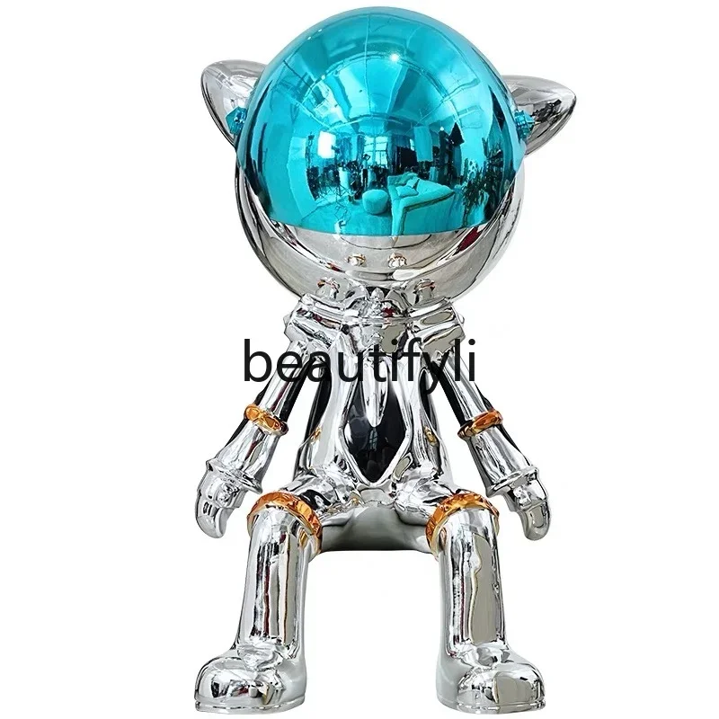 Hotel Model Room Living Room Large Sculpture Space Cat Ornament Department Creative Figures Decorative Art