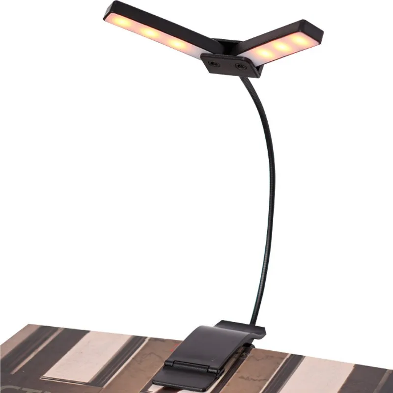 Dimmbarer Augenschutz USB wiederauf ladbarer Power Display Clip auf Home Office super helle Klavier Musik Stand Licht Buch lesen