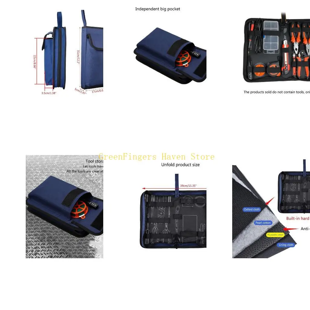 

F68D Сумка для инструментов с карманным органайзером и отделением для хранения для мужчин, водонепроницаемый прочный чехол для