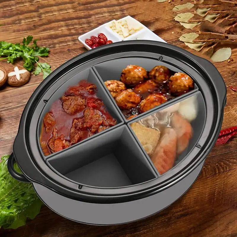 Slow Cooker Divider Silicone Insert BPA Free Dishwasher Safe Leak Proof & Easy To Clean Safe Divider Liners For Slow Cooker