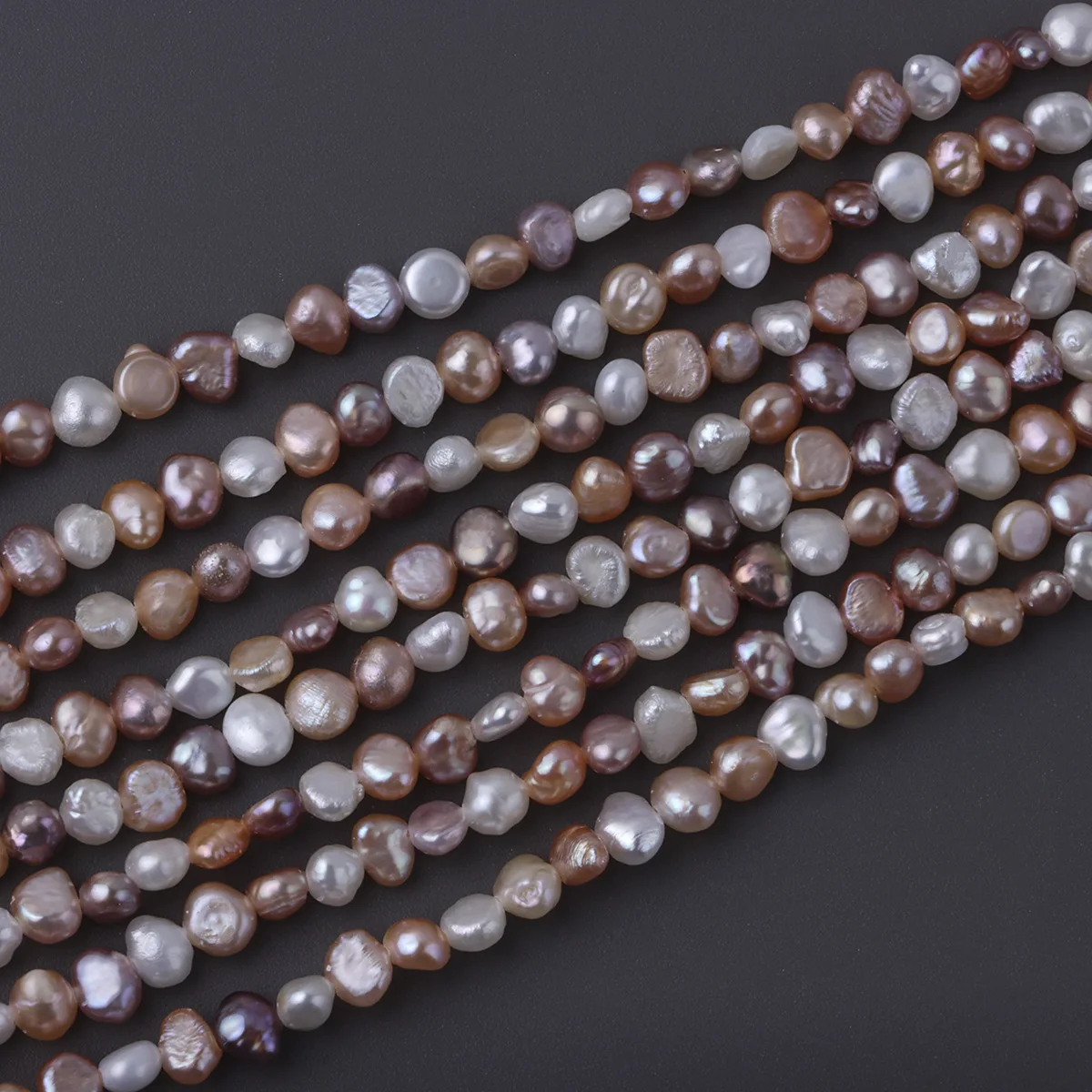 4-5mm candy color horizontal hole two-sided light natural freshwater Baroque stone DIY jewelry
