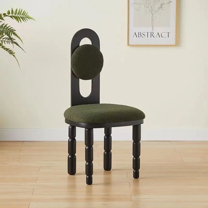 

French antique dining chair solid wood medieval designer backrest simple backrest chair Nordic retro table and