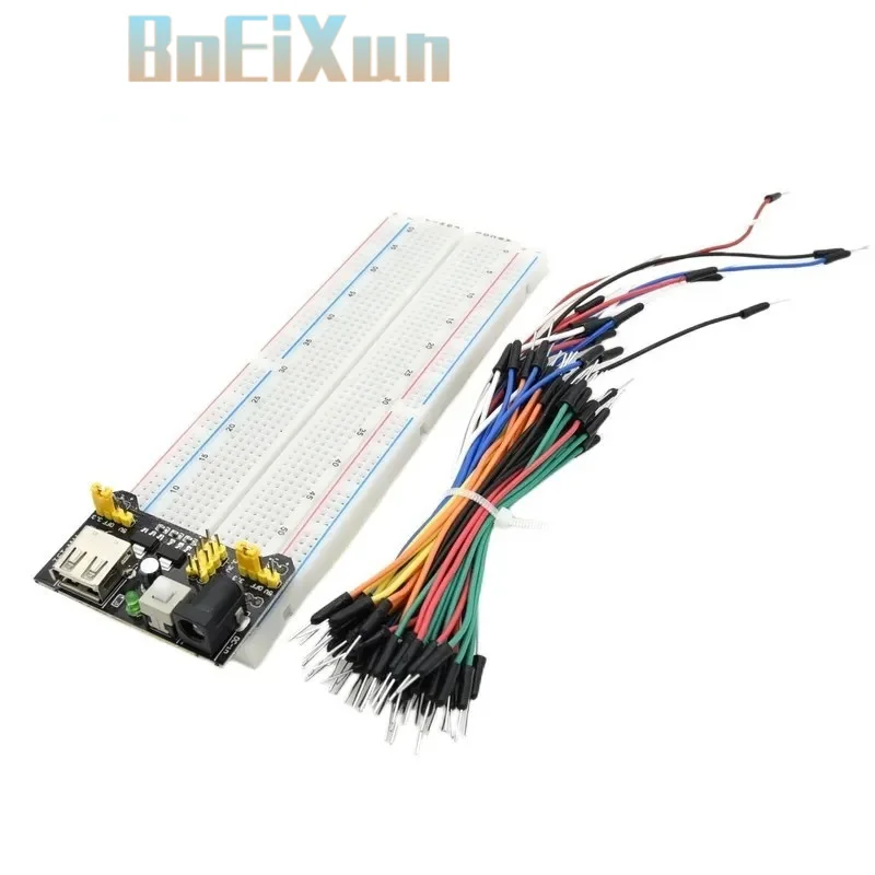 3.3V/5V MB102 Breadboard Power Module+MB-102 830 Points Prototype For Arduino Kit +65 Jumper Wires Wholesale