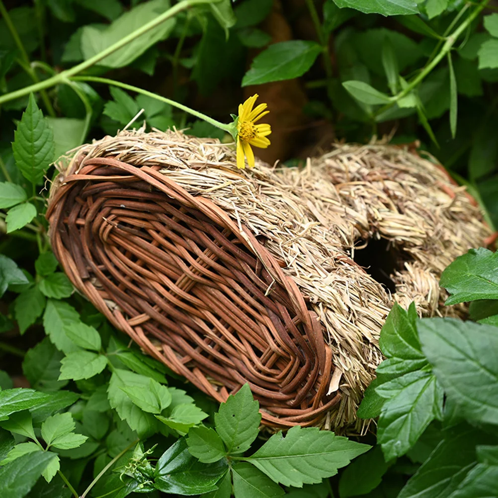 

Premium Grass Woven Bird Nest Boot Style Natural Looking Straw Nest for Birds Comfortable Safe Habitat for Canary Parrot and