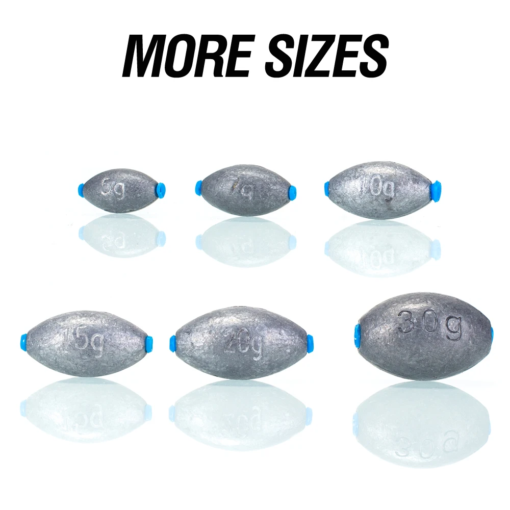 10Pcs Angeln Platinen Olive Form Angeln Zubehör 5G/7G/10G/15G/20G/30G Angeln Blei Gewicht Kunststoff Kern Für Lange Casting – Detail 3