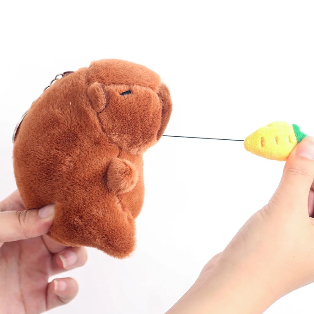 

Kawaii Capybara Keychain Snot-Pulling Cartoon Fluffty Animal Cute 12cm Simulation Capybara Pendant