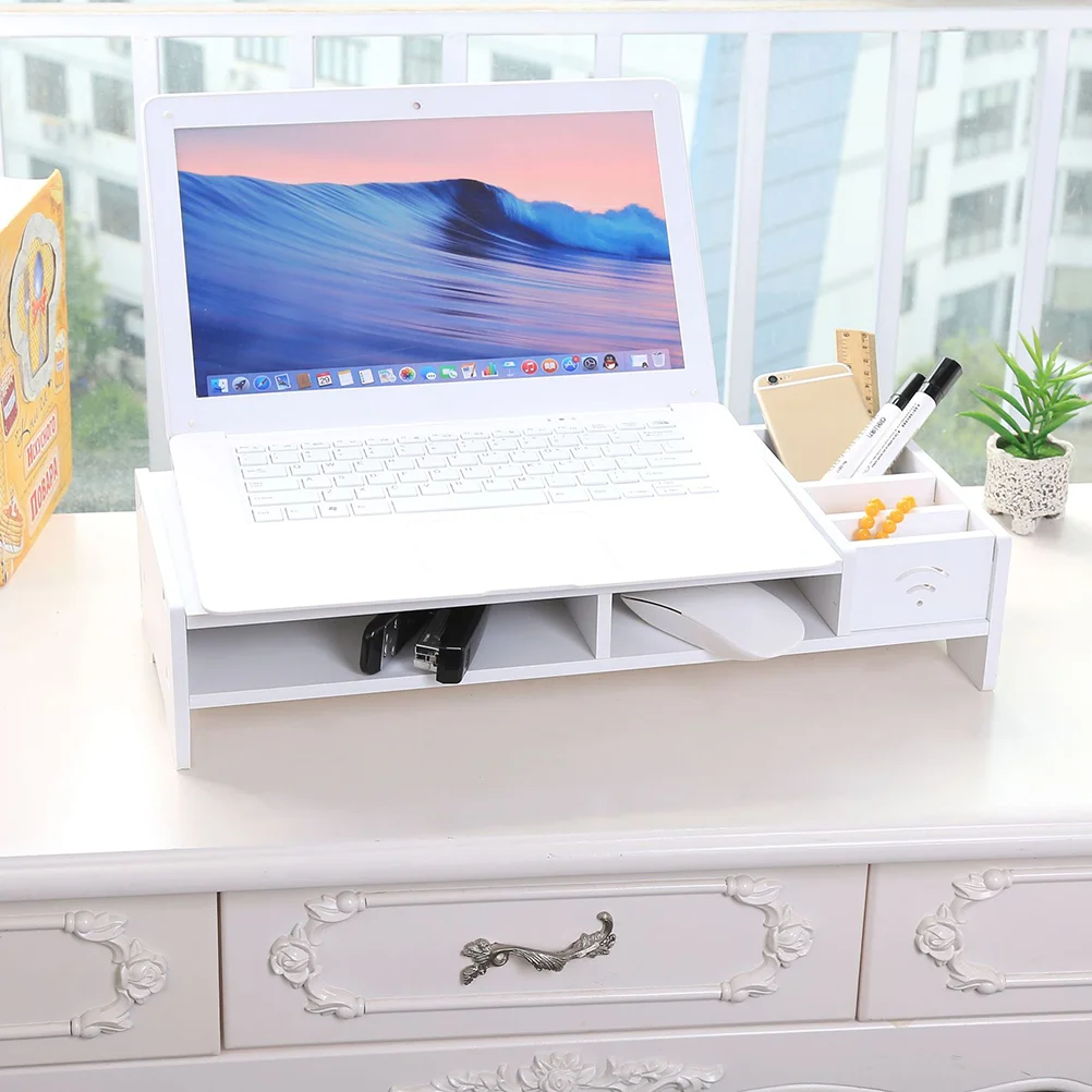 38 CM Monitor Riser with Storage Computer Screen Stand Desk Organizer Laptop Shelf