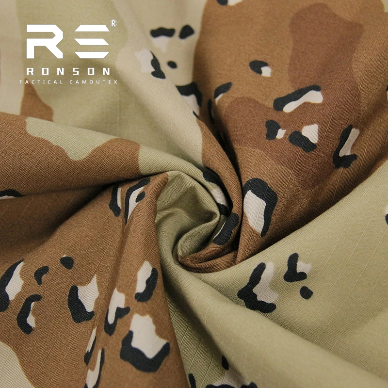 Лидер продаж, 50% нейлон, 50% хлопок, ткань Ripstop BDU DESERT, камуфляжная тактическая ткань NYCO5050, для униформы на складе