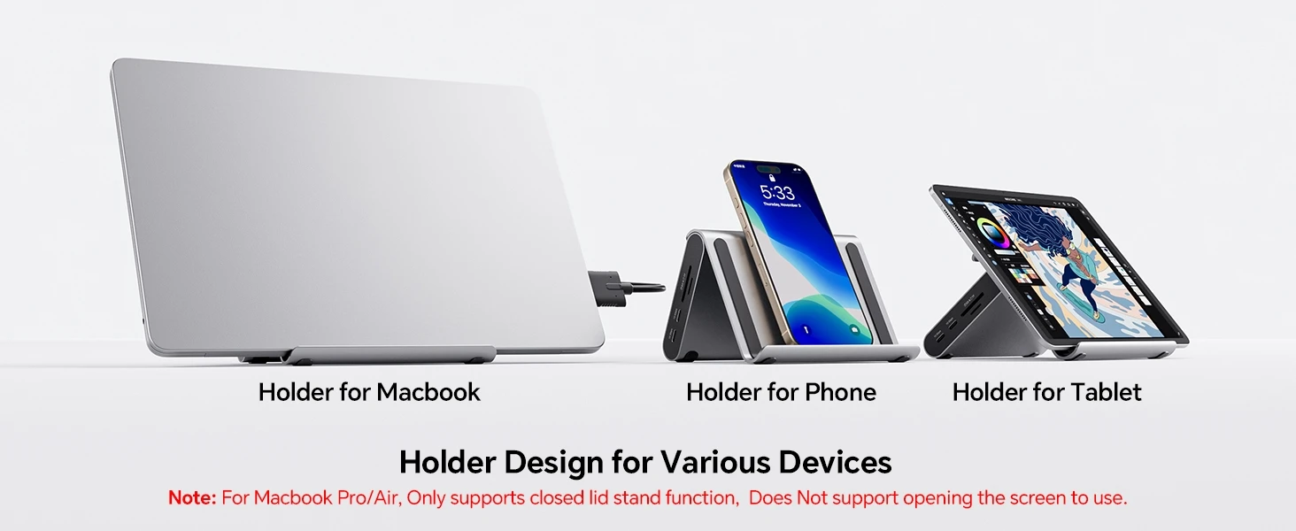 PULWTOP USB-C Dockingstation Ständer Laptop-Dock mit 2 HDMI, PD, Ethernet, USB A/C 10Gbps, Audio, SD/TF, USB 2.0 – Detail 8