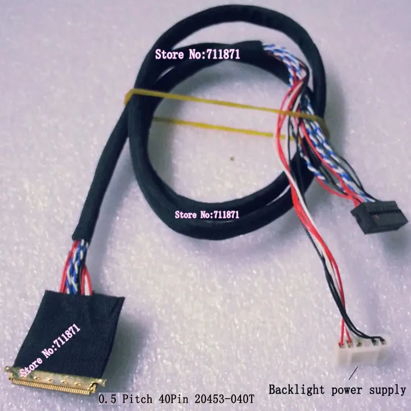 60cm 0.5 Pitch 40P 20453-040T LVDS 1ch 6bit WLED Lcd Screen Cable Line 40 Pin 20453 040T 13.3 14.1 15.4 Lcd  Screen Wire Cord