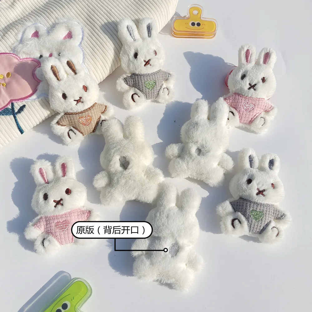 4pcs/lot DIY Handmade sweet rabbit  dolls Padded Patches Appliques For Clothes Sewing Supplies DIY Hair Decoration