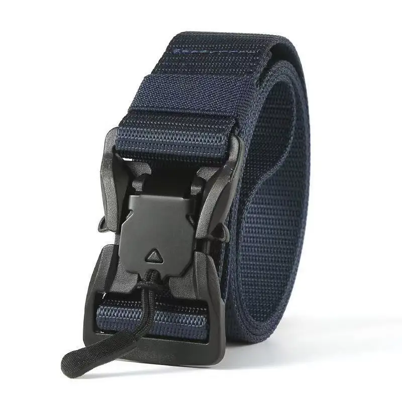 New Tactical Belt Magnetic Buckle Quick Release Elastic Belt Casual Nylon Tooling Training Belt Male Trousers Belt