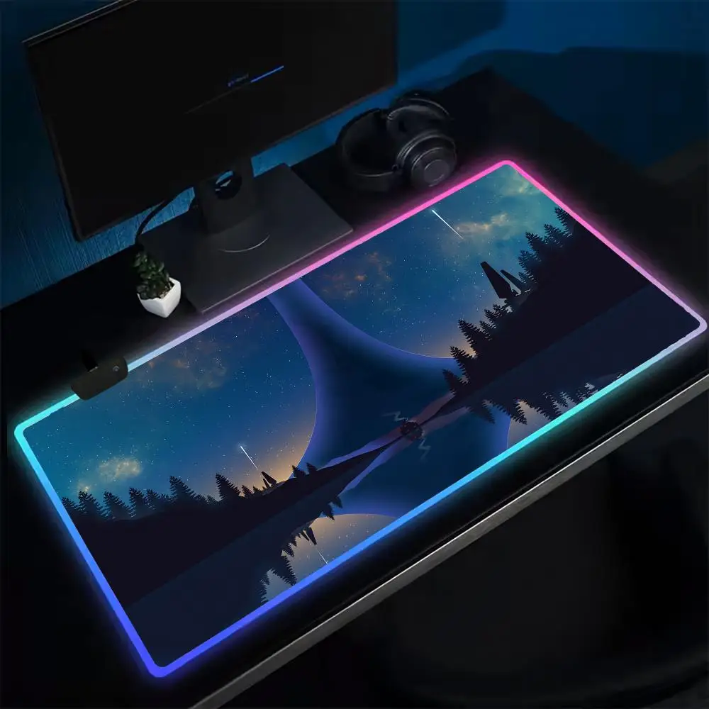 

H-Halo soldier captaines Mouse Pad Anime Gaming Mouse Pad LED Table Pads Backlit Rubber Desktop XXL Mousepad RGB Desk Mats