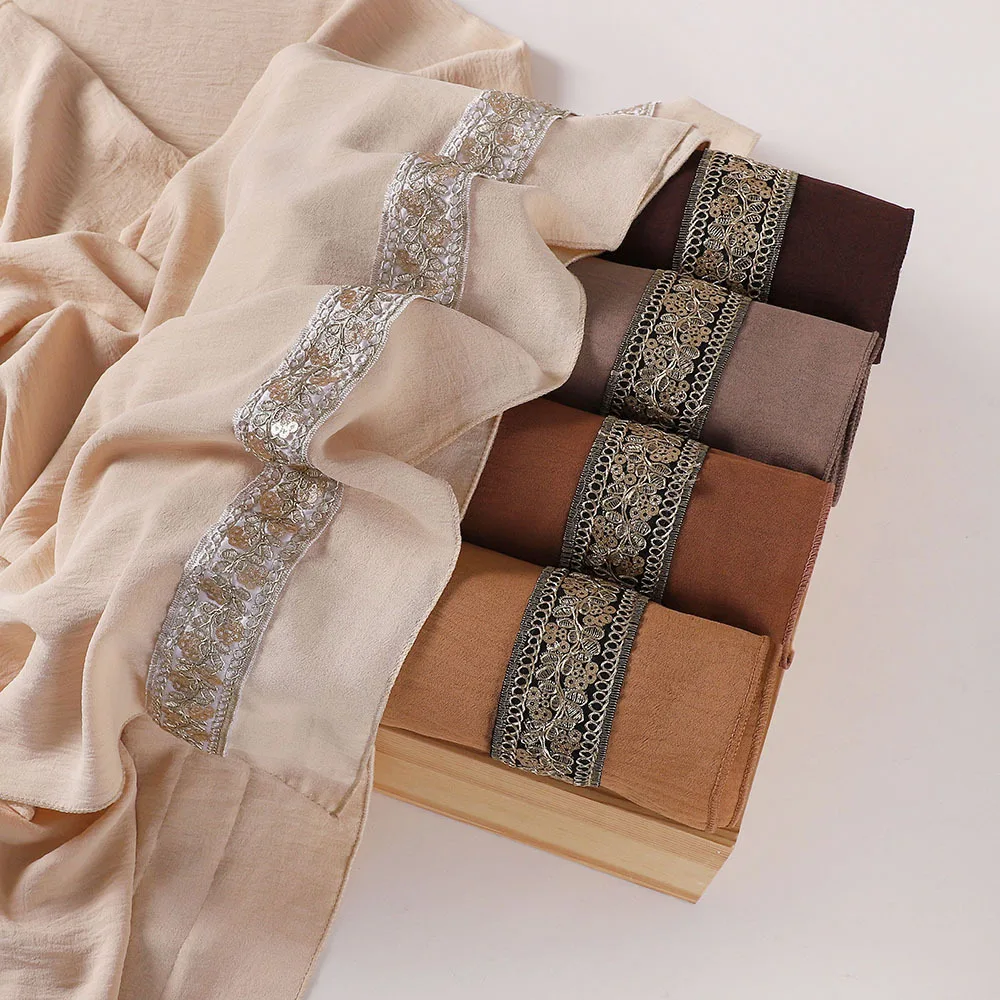 

175x70 см женский мусульманский хиджаб, шали, длинный шарф, тюрбан, шарфы, повязка на голову, банданы, платок с вышивкой, Bufanda Turbante Mujer