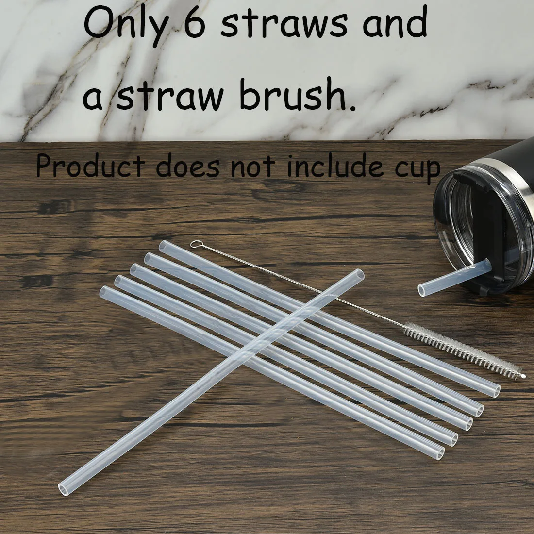 6 Pack Replacement Straws Compatible Stanley 40oz Tumbler, Plastic Straws for Stanley Adventure Quencher Travel Tumbler(NO CUP)