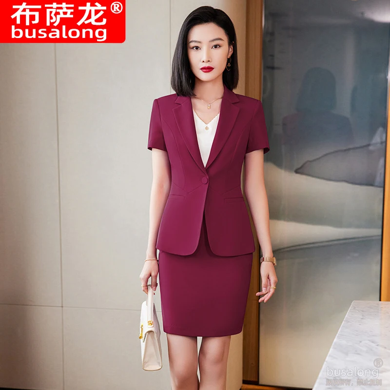 2026Summer new short-sleeved professional attire, elegant women's business formal wear, small blazer jacket, ladies' fashion sui