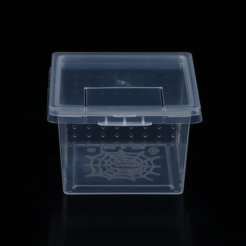 1Pc Square Transparent Plastic Reptile Insect Spider Breeding Feeding Box Container Tank Transport Case Hatching Tank
