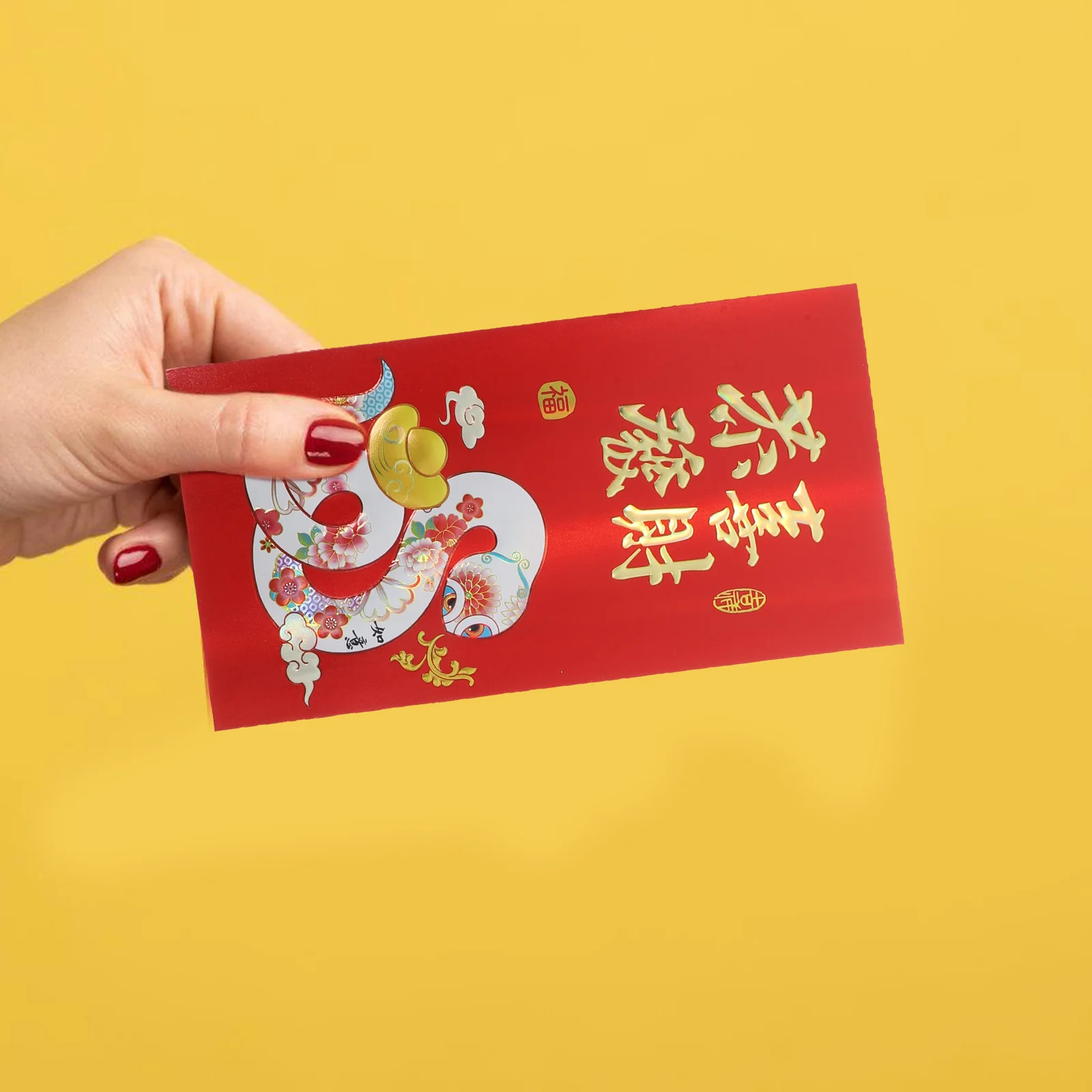 6 Pcs Red Packet Money Envelopes for Cash Saving Fine New Year Hong Bao Paper Fancy