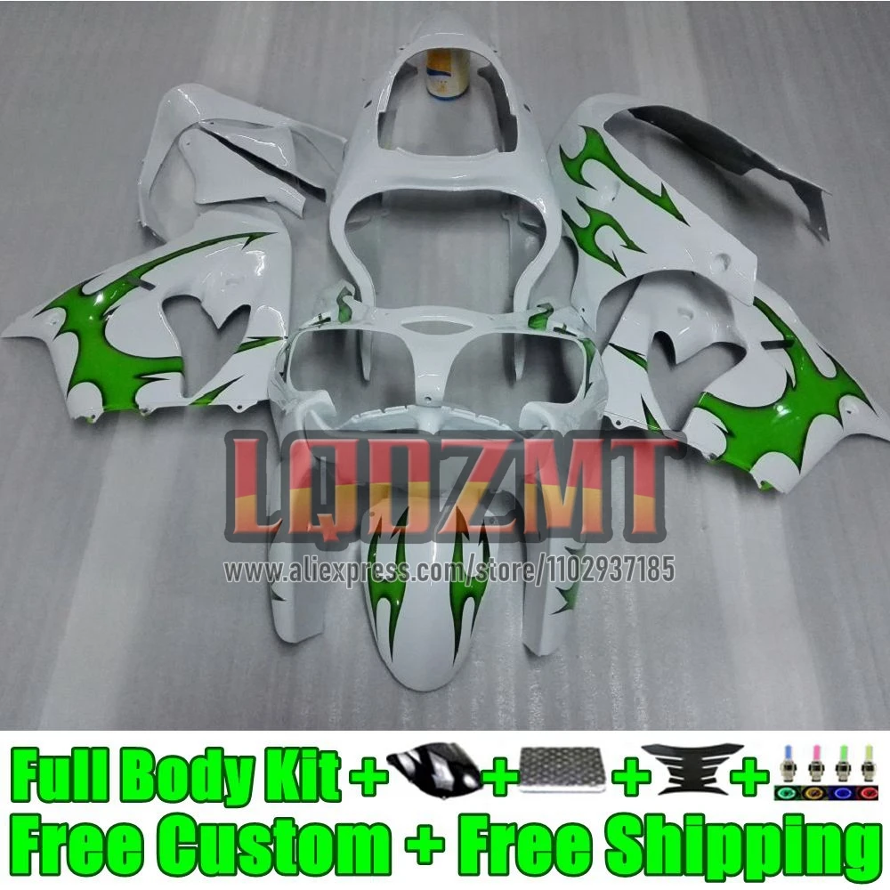 Injection Frame For KAWASAKI white green NINJA ZX-9R ZX9 ZX 9R 9 R 48No.36 900 CC 900CC ZX9R 2002 2003 ZX900 02 03 OEM Fairing