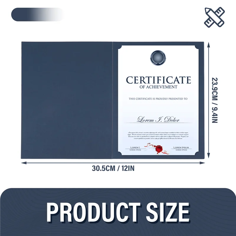 حاملي شهادات ABKJ-25 قطعة، حاملي الدبلوم الورق الأزرق لحجم الرسالة 8.5 × 11 بوصة #6