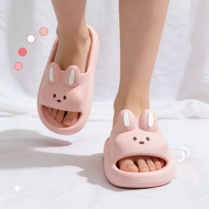 Non-slip Bathroom Slippers Children's Slippers New Summer Cartoon Cute Bath Cool Slippers Female Size 36-45