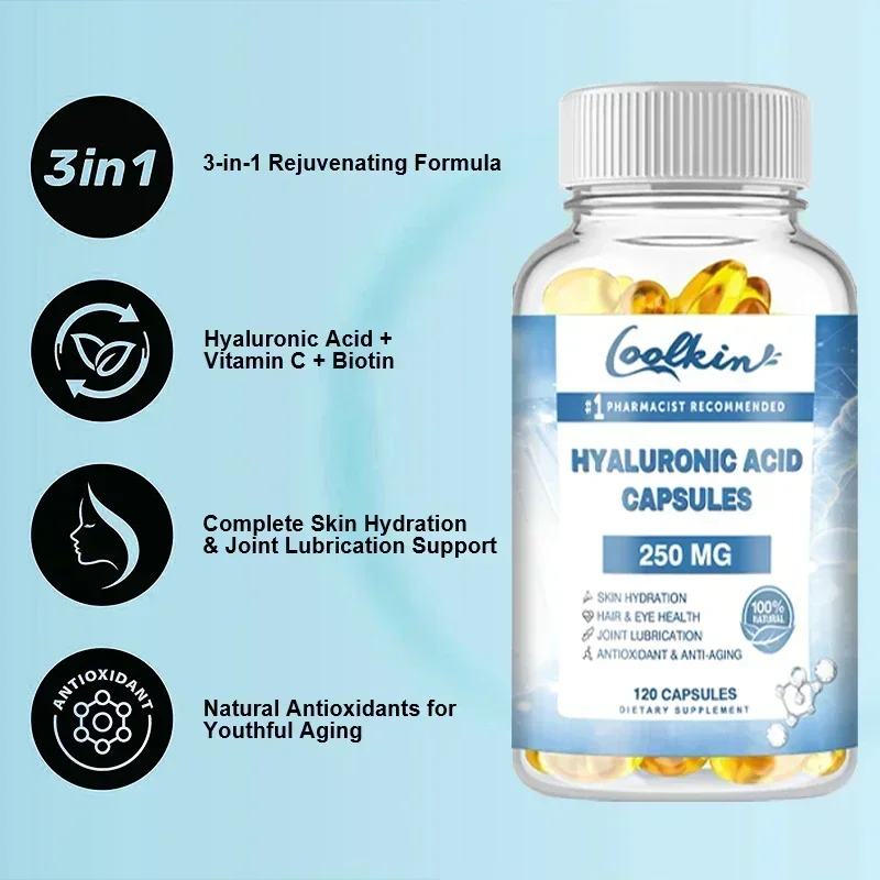 Hyaluronic Acid Capsules - Contains Vitamin C and Biotin To Support Hair and Eye Health