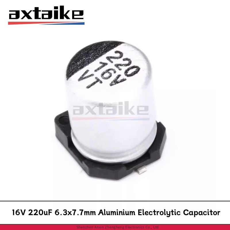 

100 шт. 16В 220мкФ 220 6.3*7.7ММ SMD алюминиевый электролитический конденсатор для поверхностного монтажа