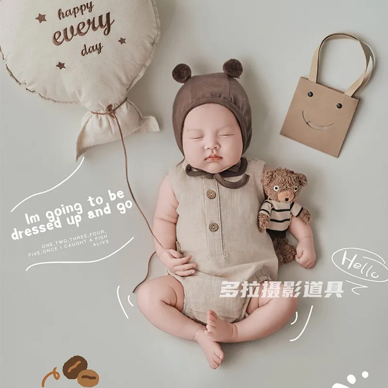 

❤️ Одежда для фотосъемки новорожденных, шапка + комбинезон + кукла + воздушный шар + большая сумка, реквизит для детской фотосессии, аксессуары, одежда, наряды для фотосъемки