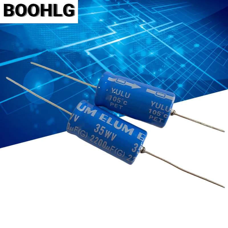 

5PCS 2200uf horizontal axial polarized electrolytic capacitor 35v 2200uf 16X32mm
