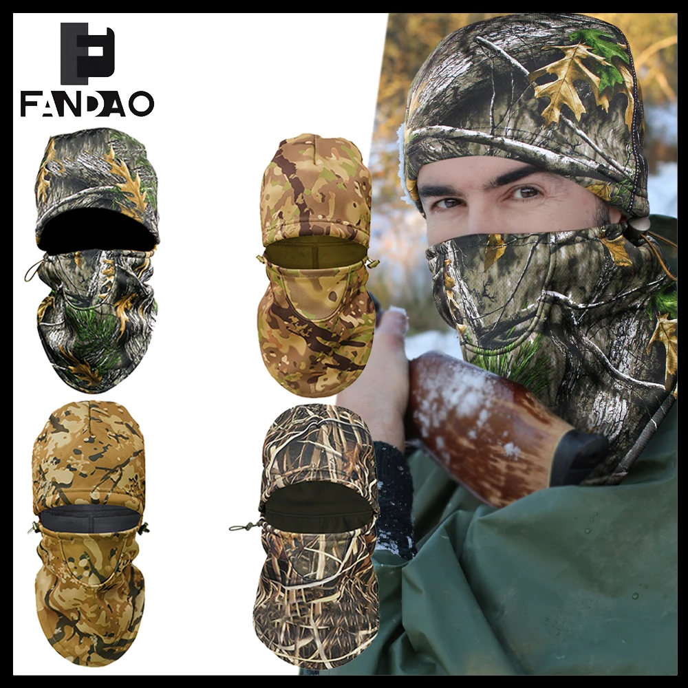 

Tactical Hunting Face Cover Camouflage Winter Windproof Warm Face Cover Fleece Lined Skiing Mask For Camping Hiking Skiing
