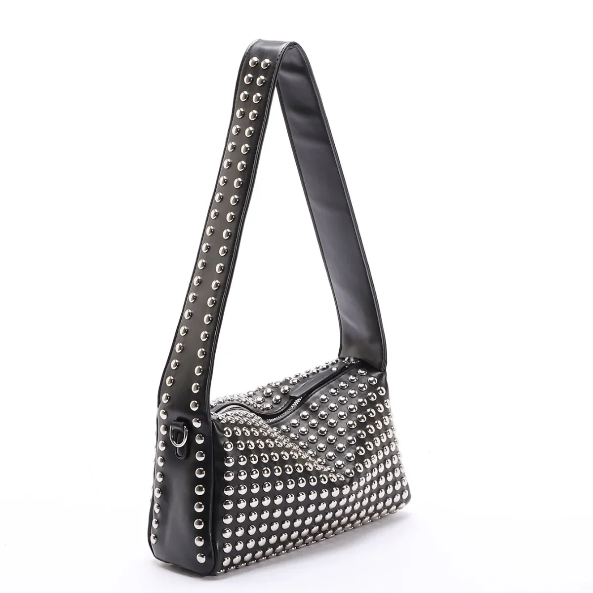 NEW Fashionable Studded Purses Shoulder Hobo Bag Punk Women Shouder Purse Vegan Leather Designer Handbags Streetwear