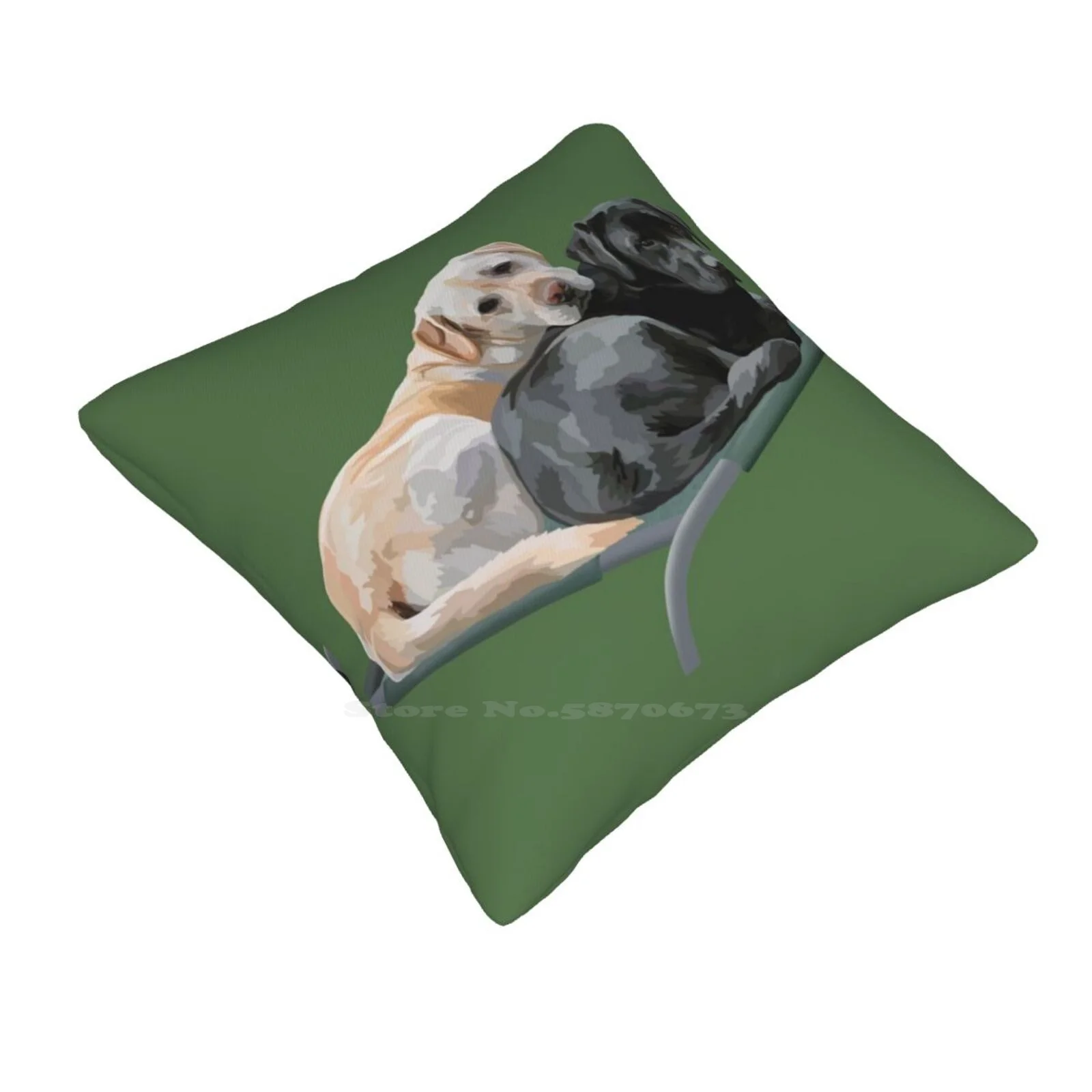 Yogi And Gretyl Home Sofa Car Waist Throw Pillowcase Labrador Retriever Yellow Lab Black Lab Pet Portrait Puppy Animal Cute