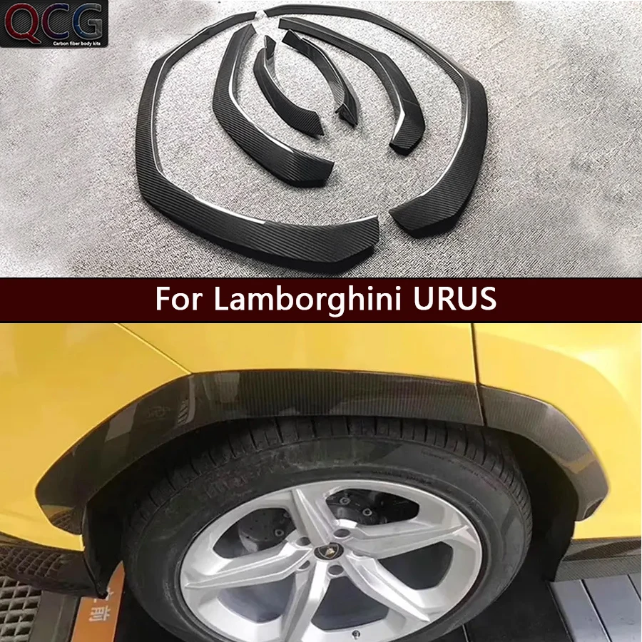 

For Lamborghini URUS Carbon Fiber Wheel Eyebrow Arch Fender Flares Cover Trim Mudguards Protective Lip Strips Mud Flaps body kit