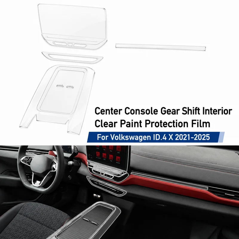 For Volkswagen ID.4 X 2021-2025 Center Console Gear Shift Interior Car Sticker Mod Accessory Clear Paint Protection Film