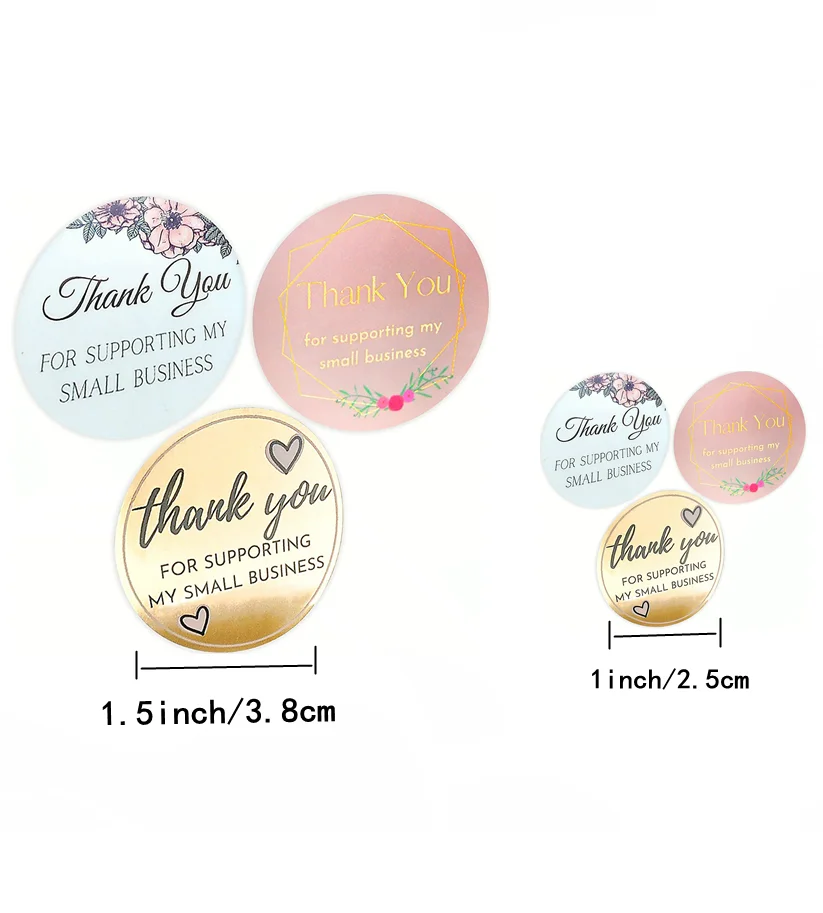 500pcs Thank You For Supporting My Small Business Floral Sticker Gift Packaging Seal Label Scrapbooking Stationery Sticker