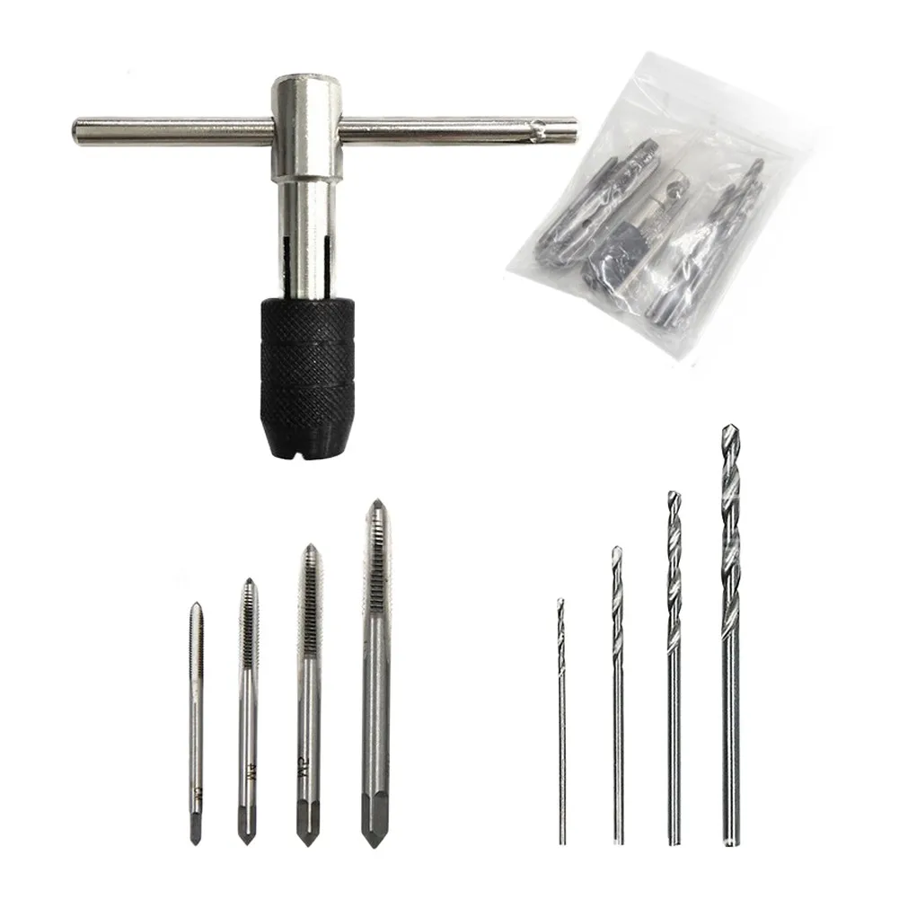 9/11 Piece T Handle Tap Wrench Set With FOR M3 FOR M8 FOR Taps And 4 Natural Portable T Tap Wrench Handle Hand Tools