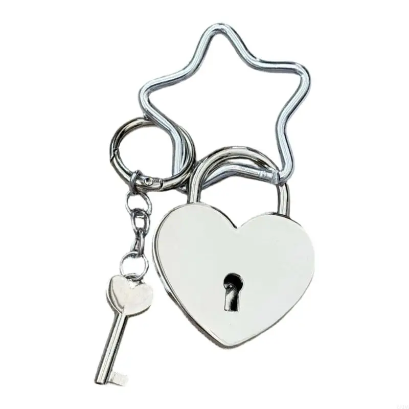 Trendy Metal Heart Shaped Bag Accessory With Star Clasp And Stylish Design 6XDA